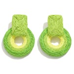 Wholesale raffia Wrapped Circular Drop Earring L