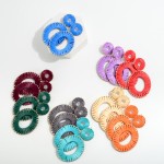 Wholesale linked Oval Drop Earrings Raffia Wrap Details L