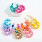 Wholesale circular Raffia Wrapped Beaded Drop Hoop L