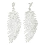Wholesale brass Metal Feather Drop Earrings L Brass Metal Lightweight Material C