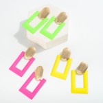 Wholesale studded Metal Rectangle Door Knocker Drop Earrings L