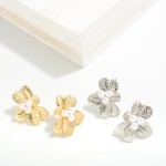 Leaf Cluster Stud With Pearl Accents

- Approximately 1" L