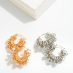 Wholesale coil Wrapped Drop Hoop Rhinestone Accents L
