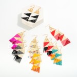 Wholesale triangle Drop Earring Seed Bead Tassel Detail L