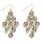 Wholesale dainty Beaded Flower Teardrop Earrings L