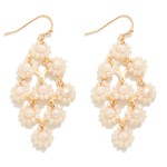 Wholesale dainty Beaded Flower Teardrop Earrings L