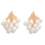 Wholesale pearl Cluster Drop Earrings L