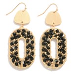 Wholesale circular Metal Drop Earrings Wire Strung Bead Details L