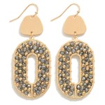 Wholesale circular Metal Drop Earrings Wire Strung Bead Details L