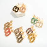 Wholesale circular Metal Drop Earrings Wire Strung Bead Details L