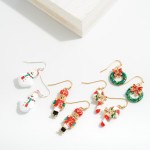 Snowman Drop Earrings 

- Approximately 1.25" L