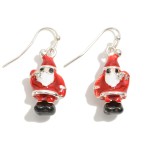 Enamel Coated Santa Charm Drop Earrings

- Approximately 1.25" L