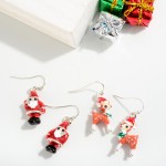 Wholesale enamel Santa Charm Drop Earrings L