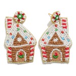 Wholesale seed Bead Gingerbread House Drop Earrings L