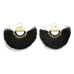 Circular String Tassel Drop Earrings

- Approximately 2.5" L