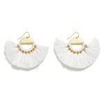 Circular String Tassel Drop Earrings

- Approximately 2.5" L