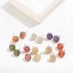 Wholesale rhinestone Studded Square Stud Earring L