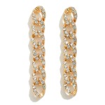 Wholesale rhinestone Studded Chain Link Drop Earring L