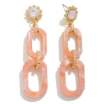 Wholesale acetate Chain Link Earring Rhinestone Accent L