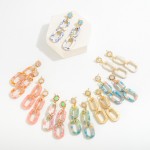 Wholesale acetate Chain Link Earring Rhinestone Accent L