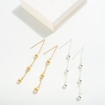 Wholesale dainty Chain Link Drop Earring Beaded Chain Detail L