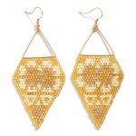 Triangle Drop Earring With Seed Bead Diamond Detail

- Approximately 3.25" L