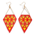 Wholesale triangle Drop Earring Seed Bead Diamond Detail L