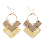 Wholesale wood Resin Chevron Drop Earrings L