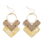 Wholesale wood Resin Chevron Drop Earrings L