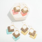 Wholesale wood Resin Chevron Drop Earrings L