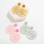 Glitter Acetate Disco Ball Post Drop Earrings

- Approximately 2.5" L