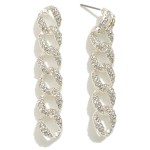 Wholesale rhinestone Studded Chain Link Drop Earrings L