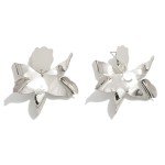 Wholesale folded Metal Flower Drop Earrings L