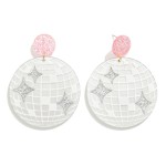 Wholesale resin Disco Drop Earrings Glitter Accents L