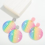 Glitter Acetate Disco Ball Post Drop Earrings

- Approximately 2.5" L