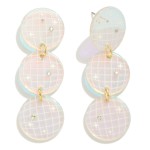 Linked Disco Ball Post Drop Earrings

- Approximately 2.25" L