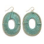 Wholesale metallic Twine Wrapped Oval Drop Earrings L