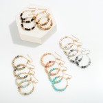 Wholesale dainty Circular Drop Earring Semi Precious Stone Beads L