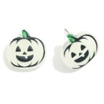 Wholesale glow Dark Acetate Jack O Lantern Stud Earrings L