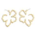 Coated Metal Flower Drop Earrings

- Approximately 1.75" L