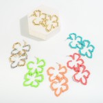 Wholesale metal Flower Drop Earrings L