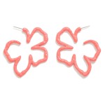 Coated Metal Flower Drop Earrings

- Approximately 1.75" L