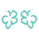 Coated Metal Flower Drop Earrings

- Approximately 1.75" L