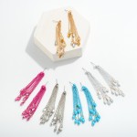 Wholesale chain Link Tassel Drop Earrings Rhinestone Charms L