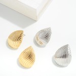 Wavy Shell Teardrop Stud Earring

- Approximately 1" L