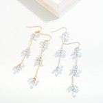 Wholesale chain Link Drop Earring Cluster Rhinestone Details L