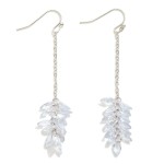 Wholesale chain Link Drop Earring Rhinestone Leaf L