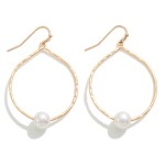 Wholesale hammered Teardrop Earring Pearl Bead Detail L