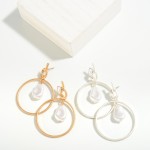 Wholesale worn Circular Drop Earring Pearl Dangle Detail L