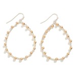 Dainty Teardrop Earrings With Wrapped Bead Details

- Approximately 2.25" L